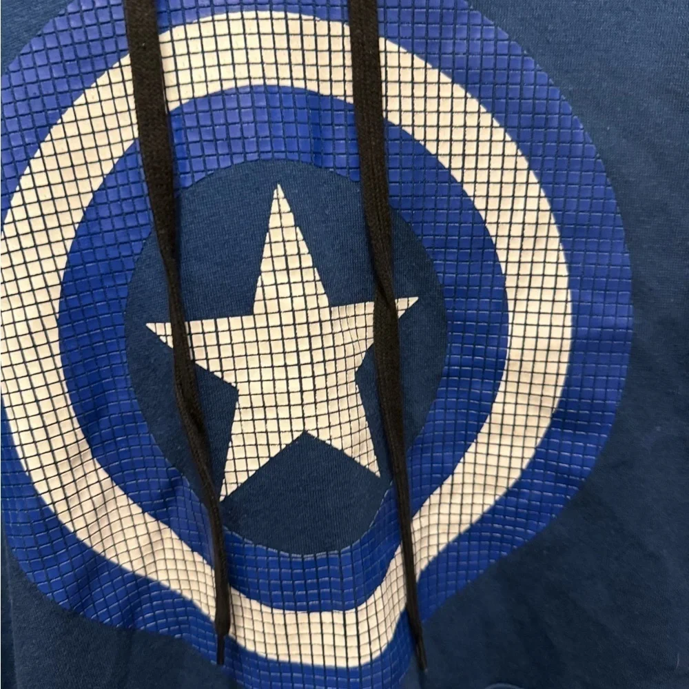 Avenger Blue and Gray Men's Hoodie Size 2XL